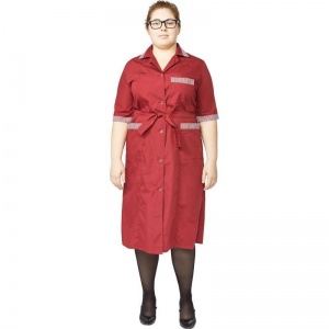 Униформа Халат женский «Вилора» у01-ХЛ, короткий рукав, бордовый (размер 44-46, рост 158-164)