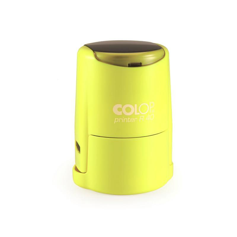 Оснастка для печати Colop Printer R40 Neon (d=40мм, круглая, пластик, с крышечкой) желтая