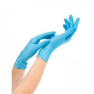 Перчатки одноразовые нитриловые смотровые NitriMax, нестерильные, неопудренные, размер L (8-9), голубые, 50 пар, 10 уп.