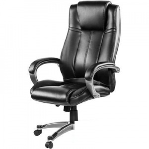 Кресло руководителя Easy Chair 604 RT, рециклированная кожа черная, пластик