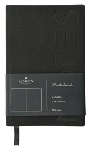 Записная книжка А6 Lorex Classic, 80 листов, в точку, мягкая интегральная обложка, черный