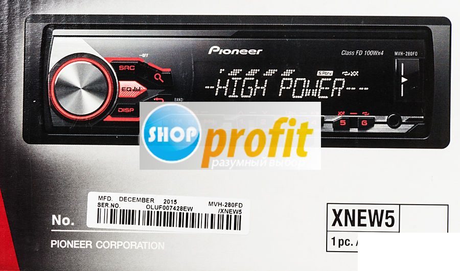 Автомагнитола Pioneer MVH-280FD, USB (MVH-280FD)