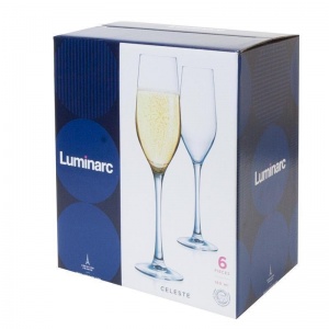 Набор фужеров для шампанского Luminarc "Celeste", стекло, 160мл, 6шт. (L5829)