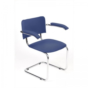 Конференц-кресло Silwia Arm, кожзам синий, хром, 1шт.