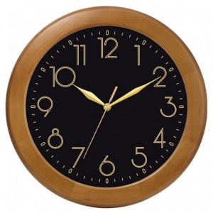 Часы настенные аналоговые Troyka 11161180, коричневый