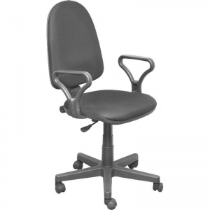 Кресло офисное Prestige, ткань серая, пластик серый