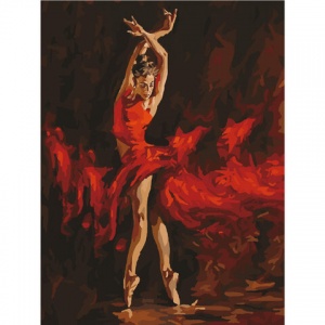 Картина по номерам Остров сокровищ "Огненная женщина", 40х50см, на подрамнике, акриловые краски, 3 кисти (662467)