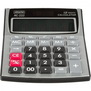 Калькулятор настольный Attache AC-222 (12-разрядный) серебристый
