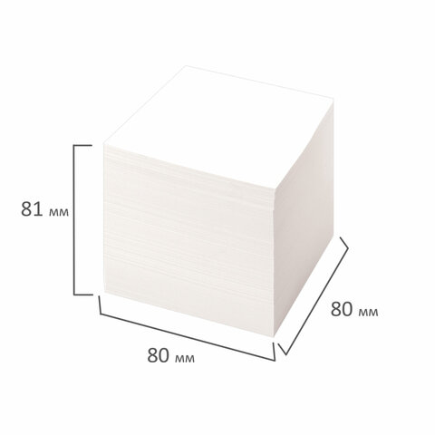 Блок-кубик для записей Staff, 80x80мм, проклеенный, 1000 листов, белый (120382), 12шт.