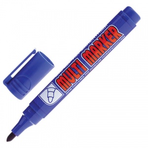 Маркер перманентный (нестираемый) Crown Multi Marker (3мм, круглый наконечник, синий) (CPM-800)