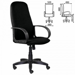Кресло руководителя Brabix Praktik EX-279, ткань/кожзам черный