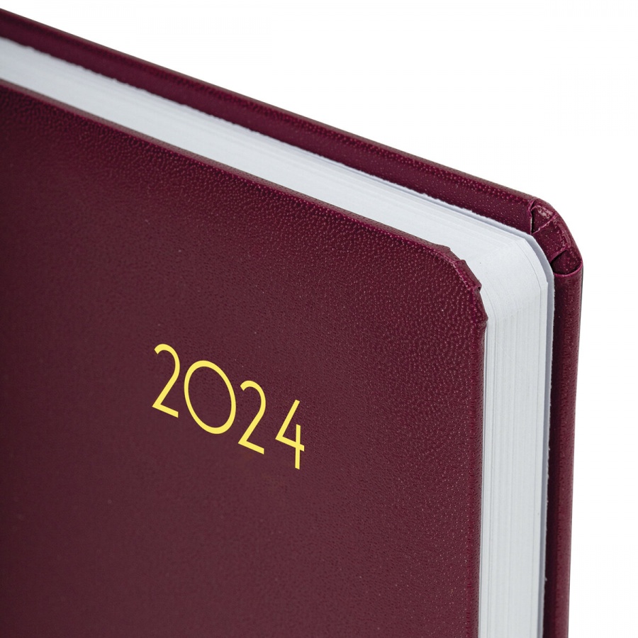 Ежедневник датированный на 2024 год А5 Brauberg &quot;Select&quot;, бордовый, 168 листов, балакрон, 138х213мм (114879)