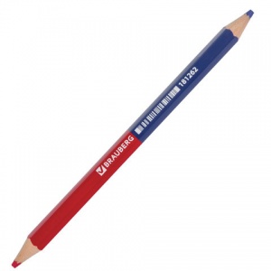 Карандаш двухцветный Brauberg (красно-синий, утолщенный, d=4мм) (181262)