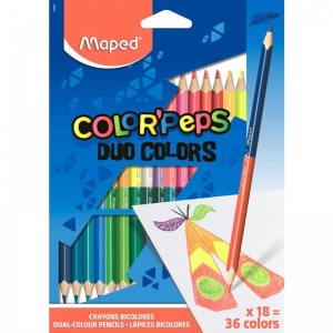 Карандаши цветные 36 цветов Maped Color'Peps (L=175мм, D=7мм, d=3мм, 3гр, двусторонние) картон, 18шт. (829601), 12 уп.