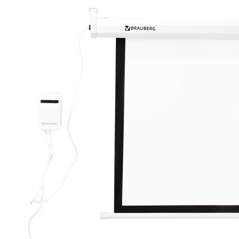 Экран проекционный Brauberg Moto, 180х180см, формат 1:1, настенный, электропривод (236733)