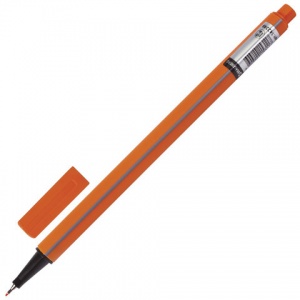 Ручка капиллярная Brauberg Aero (0.4мм, метал.наконечник, трехгранная) оранжевая, 12шт. (142249)