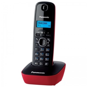 Радиотелефон Panasonic KX-TG1611RUR, красный и черный (KX-TG1611RUR)