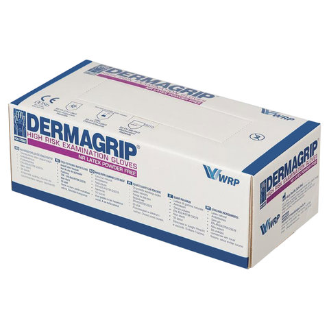 Перчатки одноразовые латексные смотровые Dermagrip High Risk, неопудренные, прочные, размер XL, 25 пар (D1404-14)
