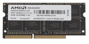 Модуль памяти SO-DIMM 8Gb AMD (AE)R738G1869S2S-UO, DDR3, 1866MHz, OEM ((AE)R738G1869S2S-UO)