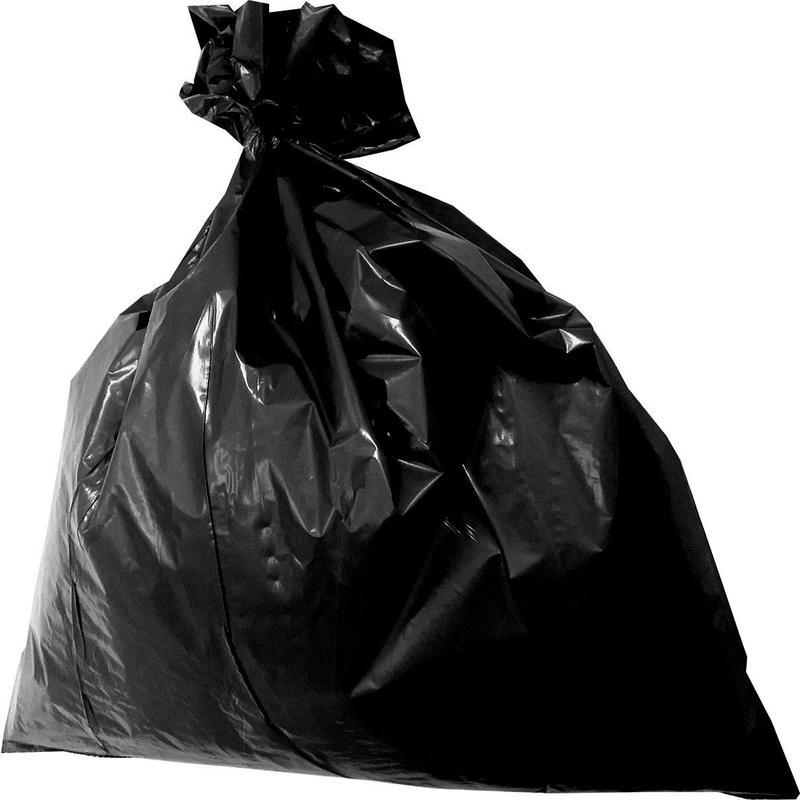 Пакеты для мусора 75л, Luscan (60x80см, 45мкм, черные) ПВД, 25шт. в рулоне