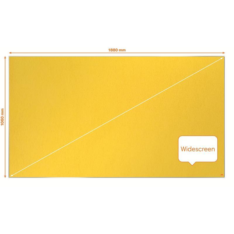 Доска текстильная фетровая Nobo Impression Pro (188x106см, алюминиевая рамка, желтая)