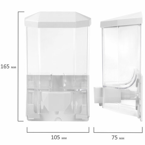 Диспенсер для жидкого мыла Лайма Professional, наливной, 500мл, прозрачный, пластик (605772), 24шт.