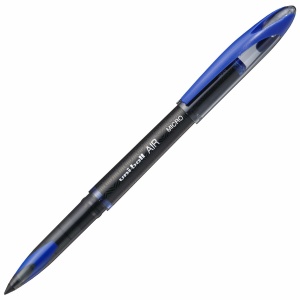 Ручка-роллер Uni-Ball Air Micro (0.24мм, синий цвет чернил, корпус черный) 12шт. (UBA-188-M BLUE)