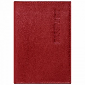 Обложка для паспорта Brauberg, натуральная кожа галант, тиснение "Passport", красная, 5шт.