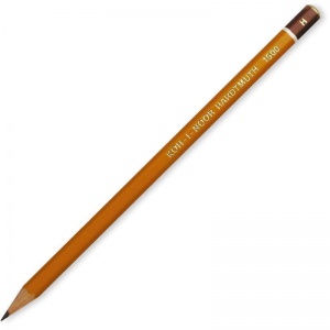 Карандаш чернографитный (простой) Koh-I-Noor 1500 (Н, корпус желтый, без ластика, заточенный) 1шт. (150000H01170RU)