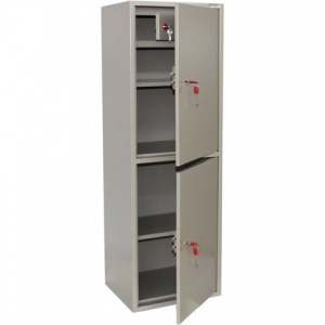 Шкаф бухгалтерский металлический Brabix "KBS-023Т", 1253х420х350мм, 2 отделения, сварной