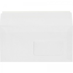 Конверт почтовый E65 Attache Economy (110x220, стрип) белый, с правым окном, 1000шт.