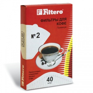 Фильтры бумажные для кофеварок капельного типа Filtero №2/40, 40шт., белый (№2/40)