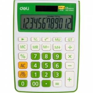 Калькулятор настольный Deli E1238 (12-разрядный) зеленый