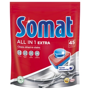 Таблетки для посудомоечных машин Somat "All in 1 Extra", 45шт. (9000101406542)