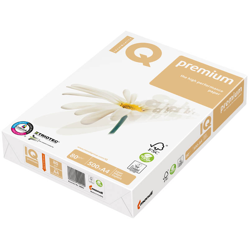Бумага белая IQ Premium (А4, 80 г/кв.м, 170% CIE) 500 листов