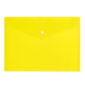 Папка-конверт на кнопке inФОРМАТ (А4, 150мкм, пластик) прозрачная желтая, 10шт.