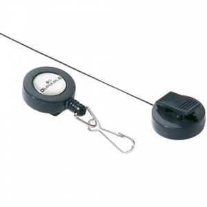 Рулетка для бейджа Durable, карабин (шнур 0.8м, темно-серый пластик) 10шт. (8221-58)