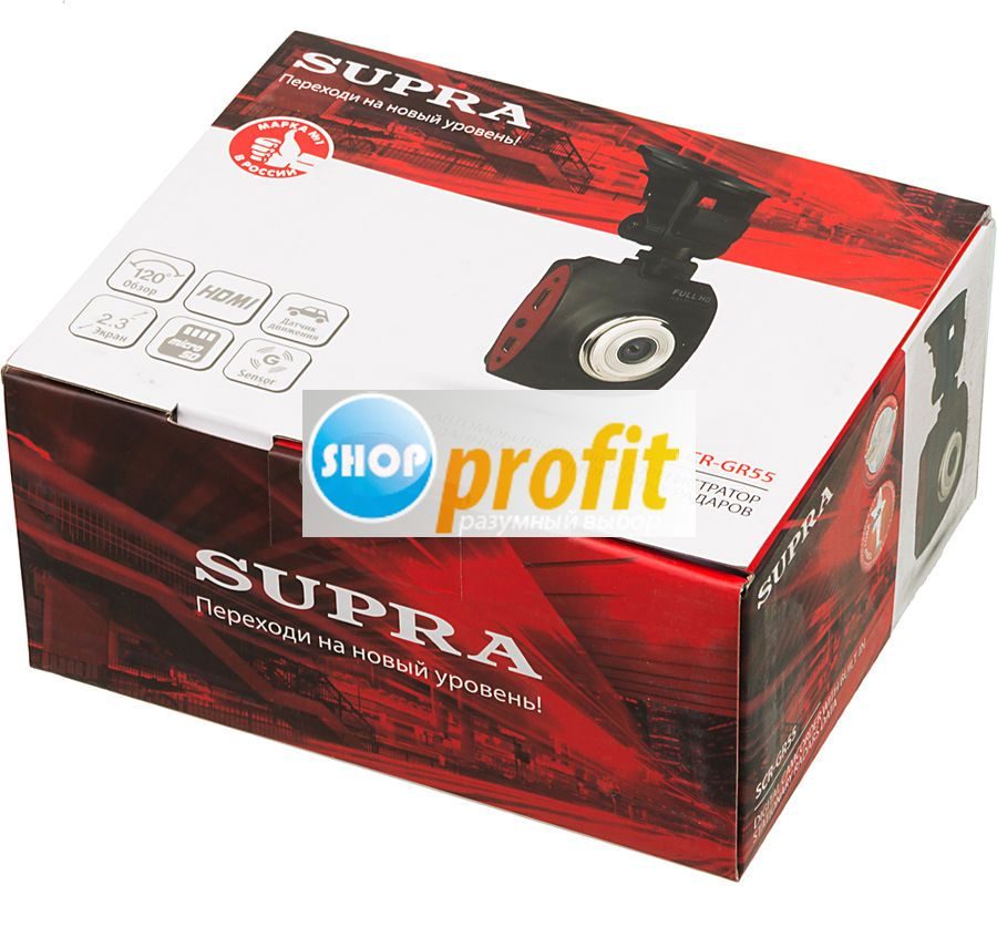 Автомобильный видеорегистратор Supra SCR-GR55, черный (SCR-GR55)