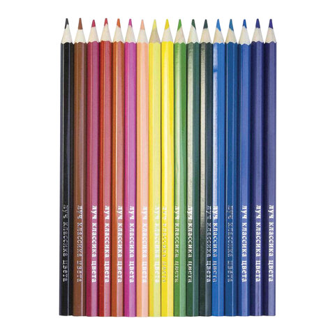 Карандаши цветные 18 цветов Луч &quot;Классика&quot; (L=178мм, d=3мм, 6гр) картонная упаковка (29С 1711-08)
