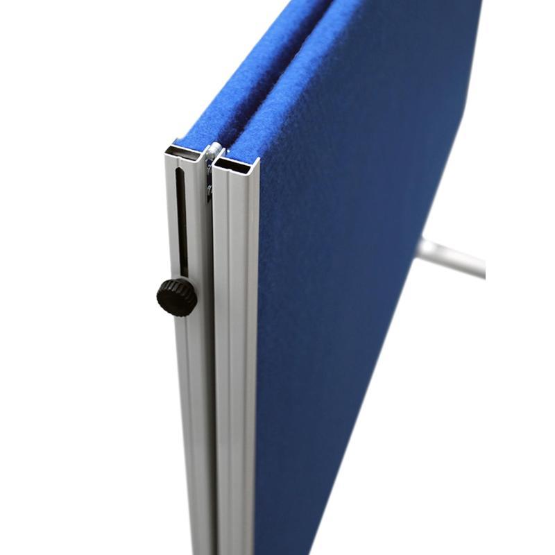 Доска текстильная фетровая 2x3 Office (150x120, алюминиевая рамка, синяя, складная)