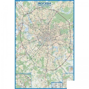 Настенная карта Автомобильная карта Москвы, 160x107см