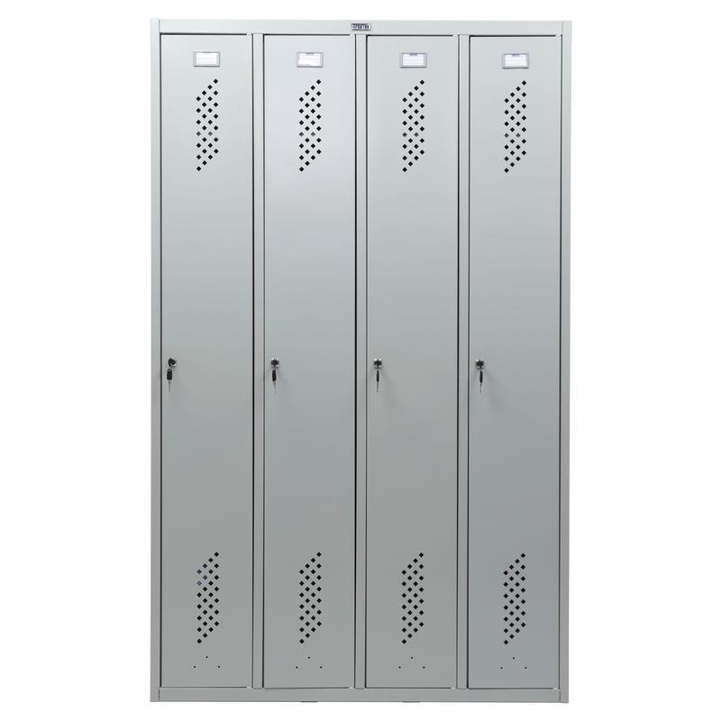 Шкаф для одежды металлический Практик Стандарт LS-41, 4 отделения