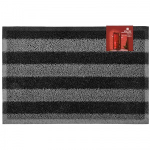 Коврик входной пористый Vortex, 40x60см, черно-серые полосы (22408)