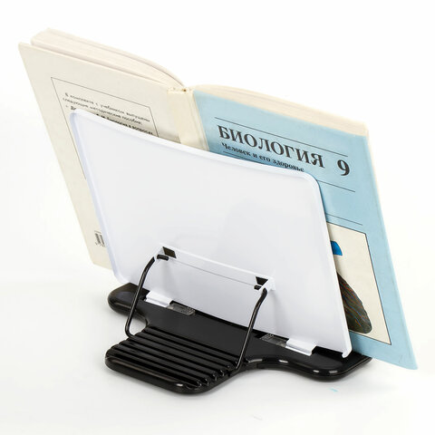Подставка для книг Brauberg, малая, металл/пластик, черный (230909)