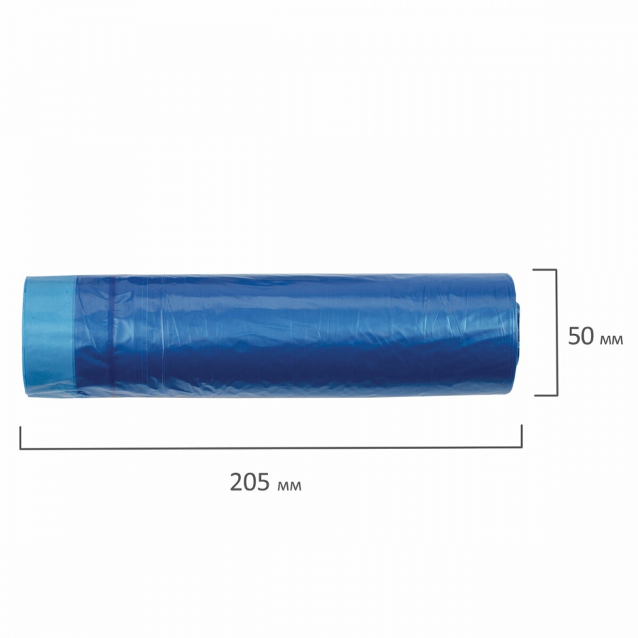 Пакеты для мусора 35л, Любаша (48х52см, 13мкм, синие) ПНД, 30шт. в рулоне, с завязками
