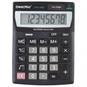 Калькулятор настольный Офисмаг OFM-1808 (8-разрядный) черный (OFM-1808)