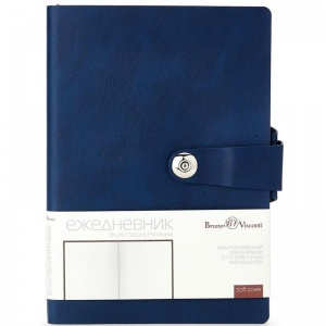 Ежедневник недатированный А5 Bruno Visconti Primavera (136 листов) обложка кожзам, синяя (147x212мм)