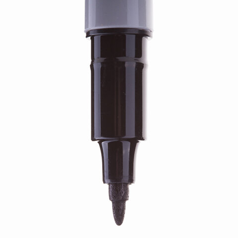 Маркер перманентный (нестираемый) Crown Multi Marker Super Slim (1мм, круглый наконечник, черный) (P-505F)