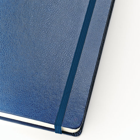 Бизнес-блокнот А6 Bruno Visconti, 100 листов, клетка, твердая обложка, балакрон, открытие вверх, синий (3-104/01)