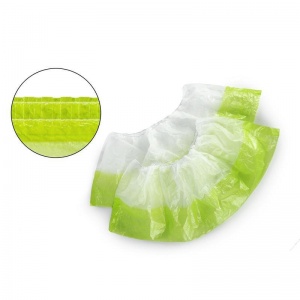 Бахилы одноразовые полиэтиленовые EleGreen (3.5г, двухслойные текстурированные, бело-зеленые, 50 пар в упаковке)
